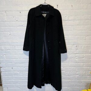 Vintage Cashmere Black Full Length Trench Coat J. Percy for Marvin Richards